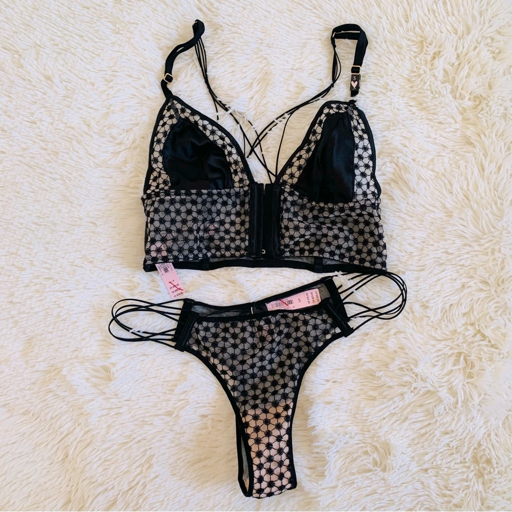 Victoria's Secret Black Lace Lingerie Set, S, NWT